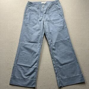 L.L. Bean Pants Womens 4 Reg Wide Leg Cropped Chino Casual Comfort Signature